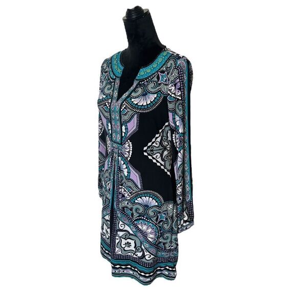 Hale Bob Embellished Bohemian Mosaic Print Dress Size Small - Picture 9 of 17